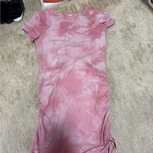 wild fable Pink Tie-Dye Short Sleeve Midi Dress